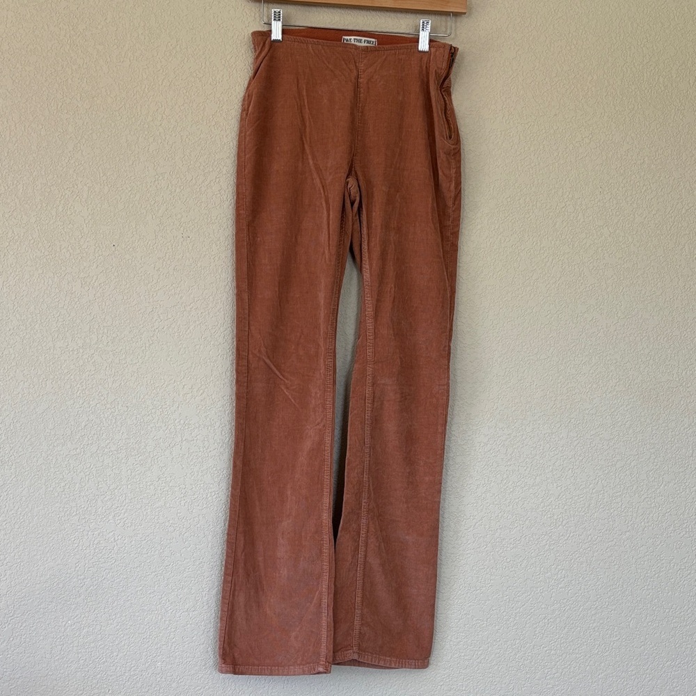 Free People Jayde Corduroy Flare Pants Dusty Rose Color.
